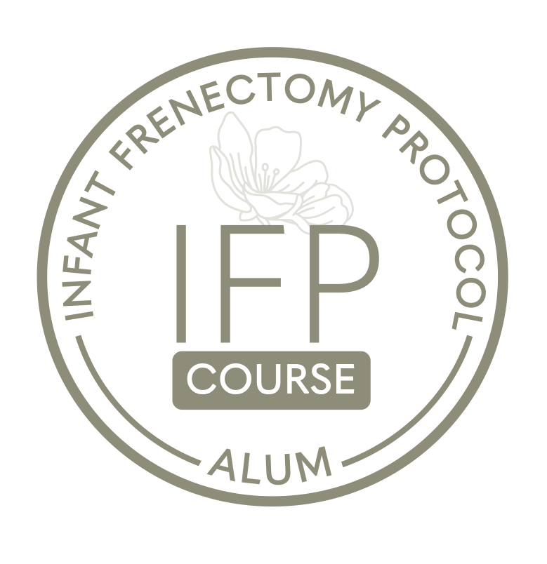 Infant Frenectomy Protocol Alumna badge - Dr. Alejandrez completed Dr. Pinto's IFP course